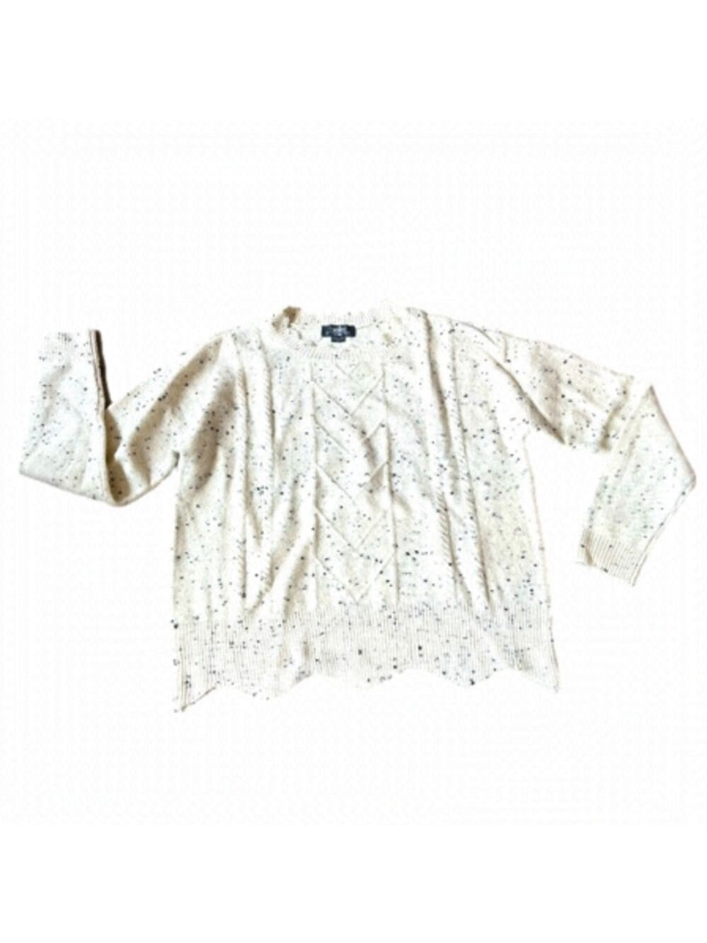 Belle by Belldini Cream and Black Knit Crew Neck Sweater - NWOT Small